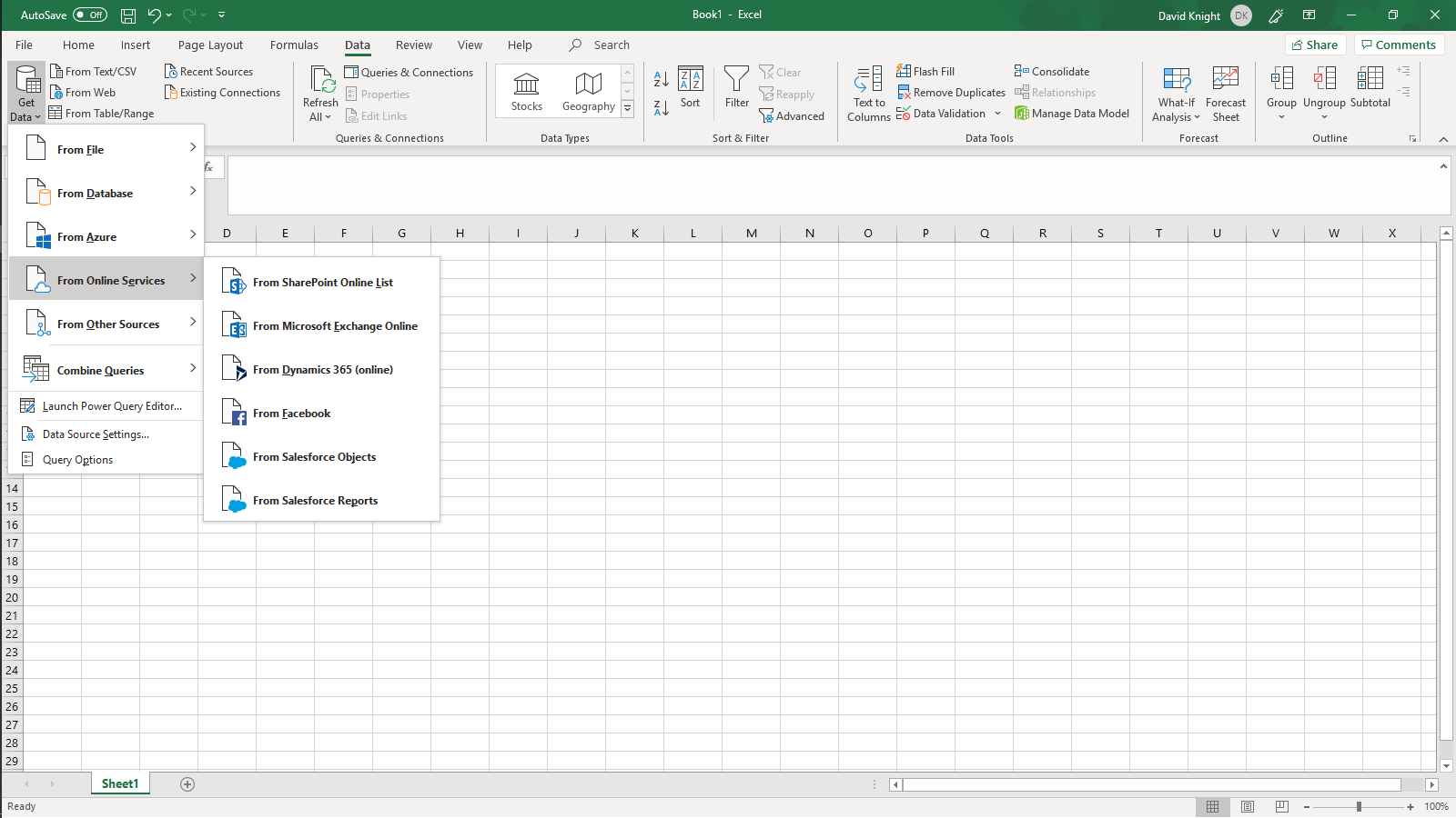 The Power Query editor in Excel